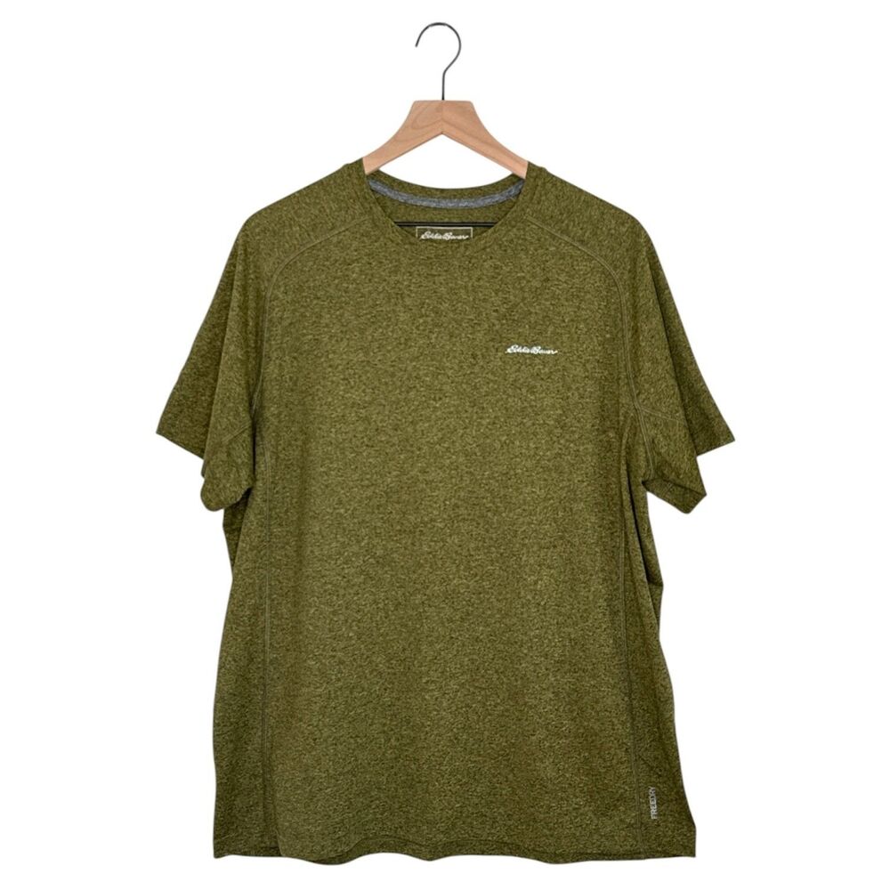 Eddie Bauer Men’s Crew Neck T-Shirt Large Tee Wicking Motion FreeDry Green